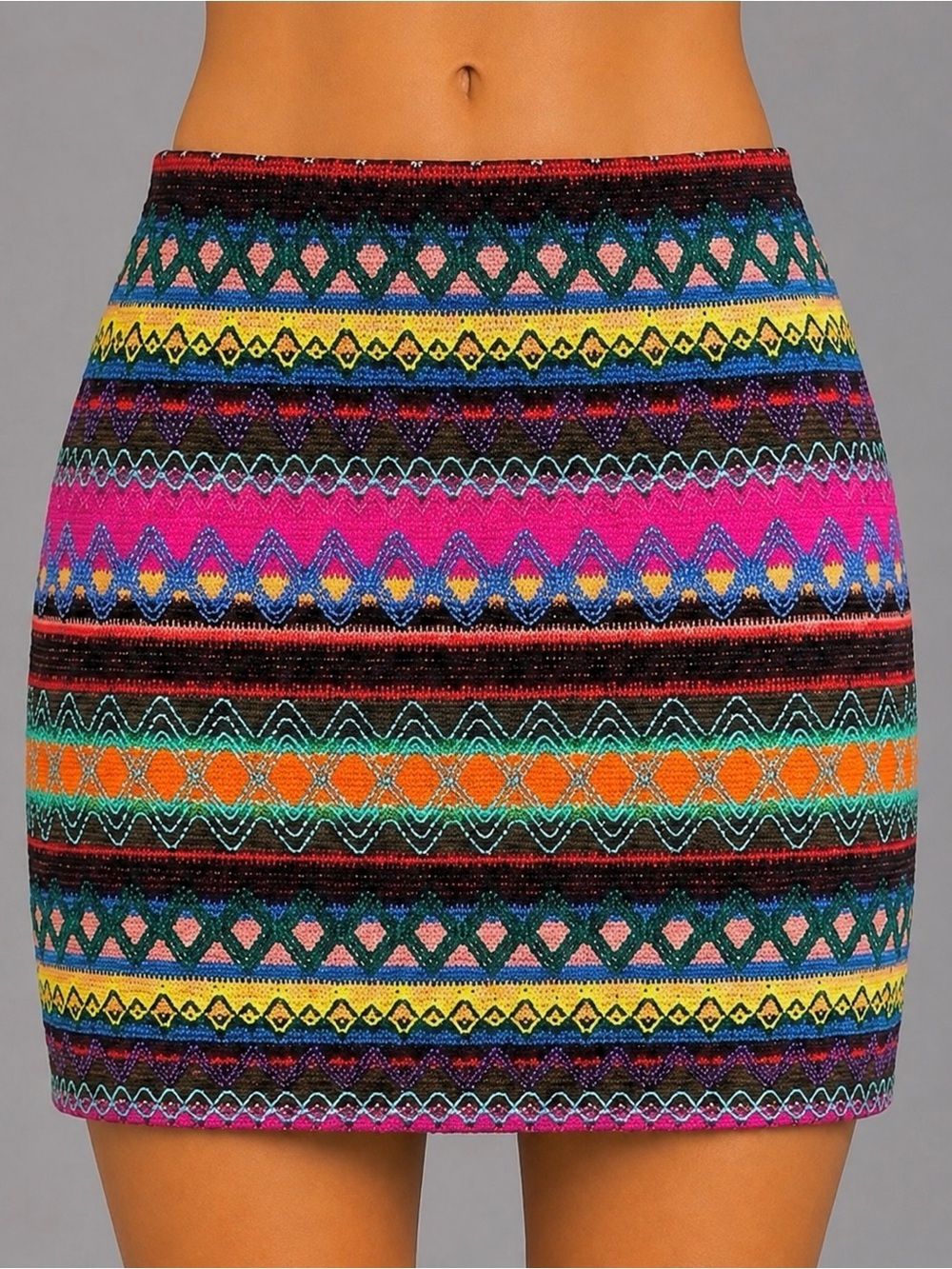 BoHo Festival Zig Zag Southwestern Mini Skirt